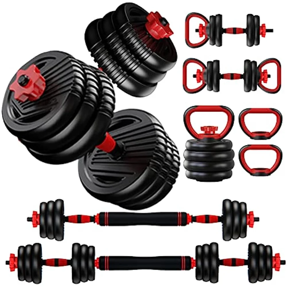 

Trakmaxi Adjustable Dumbbell Set 50LB/70LBS Free Weights Dumbbells, 4 in 1 Weight Set, Dumbbell, Barbell, Kettlebell, Push-up