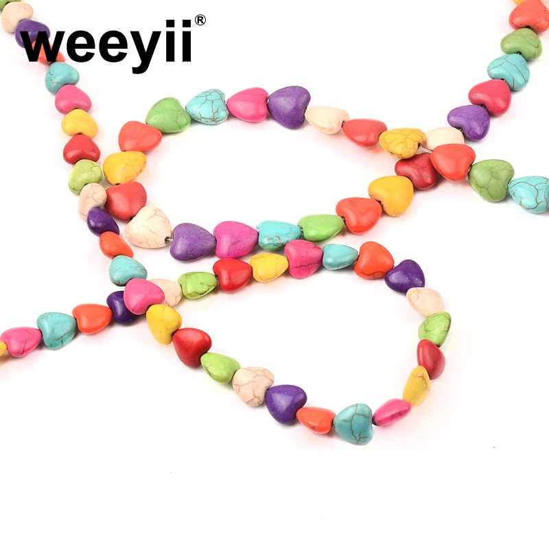 

Colorful Heart Shape Natural Stone Turquoise Loose Spacer Beads For Jewelry Making DIY Bracelet Necklace Accessories