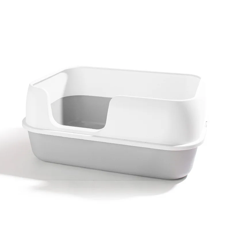 Large Capacity Plastic Litter Box Oversized Open Litter Box Spillproof Cat Tray Cleaning Tub Supplies For Cats