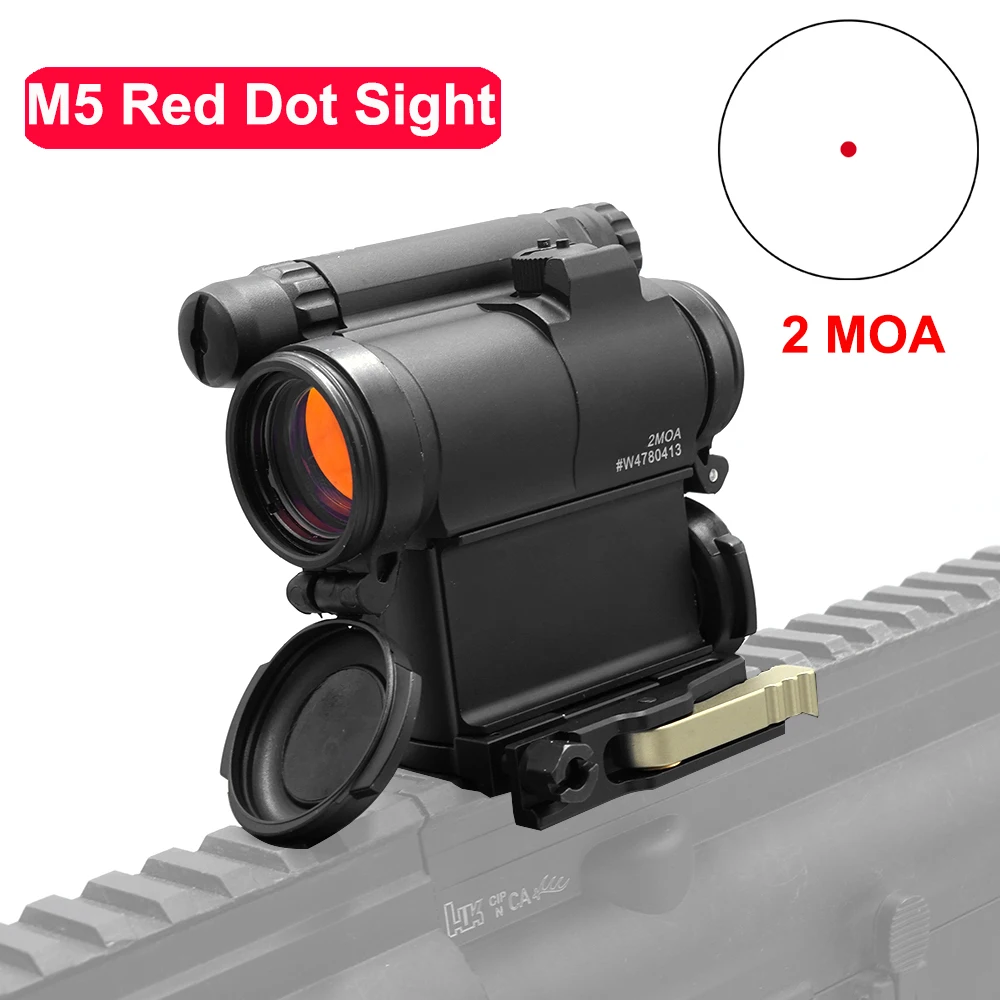 

Airsoft Tactical M5 Red Dot Reflex Sight Parallax Free 2MOA Reticle CQB AR Rifle Scope Close Combat Optics With LRP QD Mount