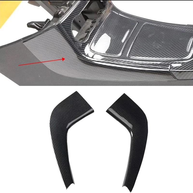 

For Mercedes Benz B Class 2012-2019 2PCS Car Gear Shift Knob Cover Trim Carbon Fiber ABS Car Styling Accessories