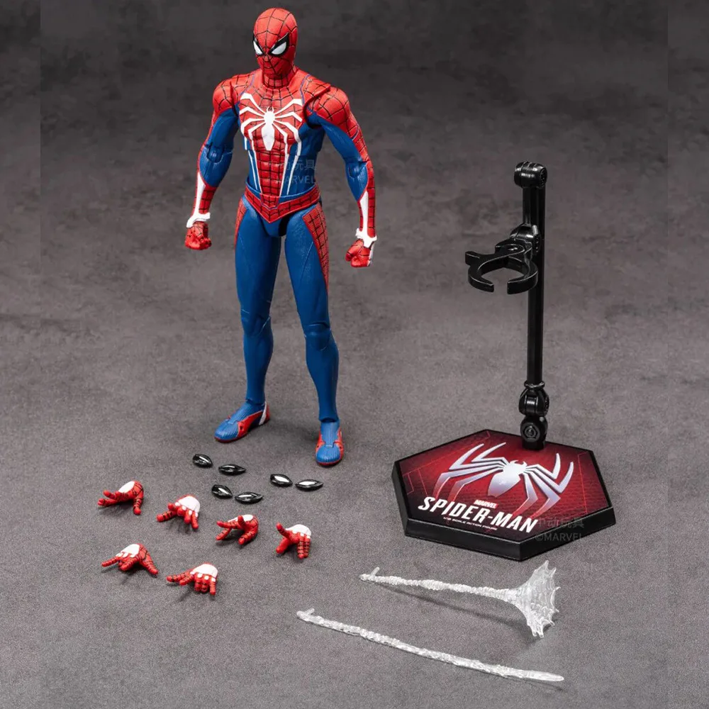 Фото Игрушка ZD Toy Spider-Man: Новая фигурка Человека-паука Питера Паркера (PS4) в золотом, черном, красном и железном костюмах, а также фигурка Железного Паука Хобби Брауна. Подарок. №1