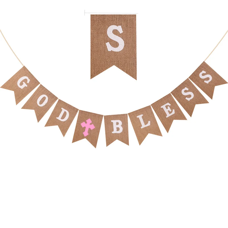 Бумага Для Крещения God Bless Баннер Мальчиков И Девочек Украшение Первого Причастия