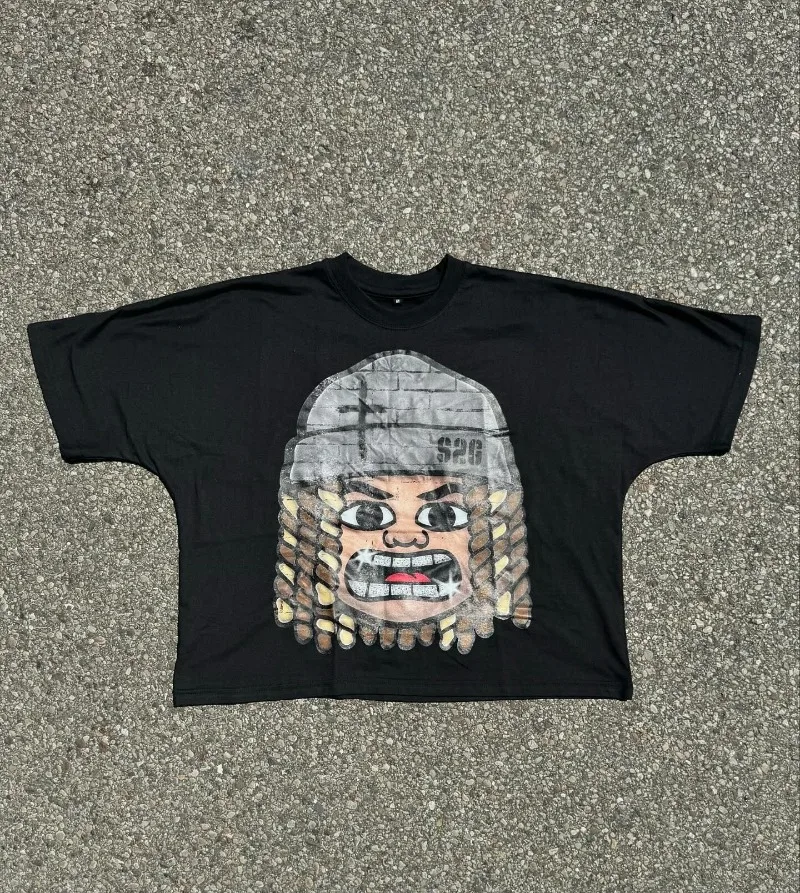 Мужская одежда больших размеров топ Y2k футболка с короткими рукавами и