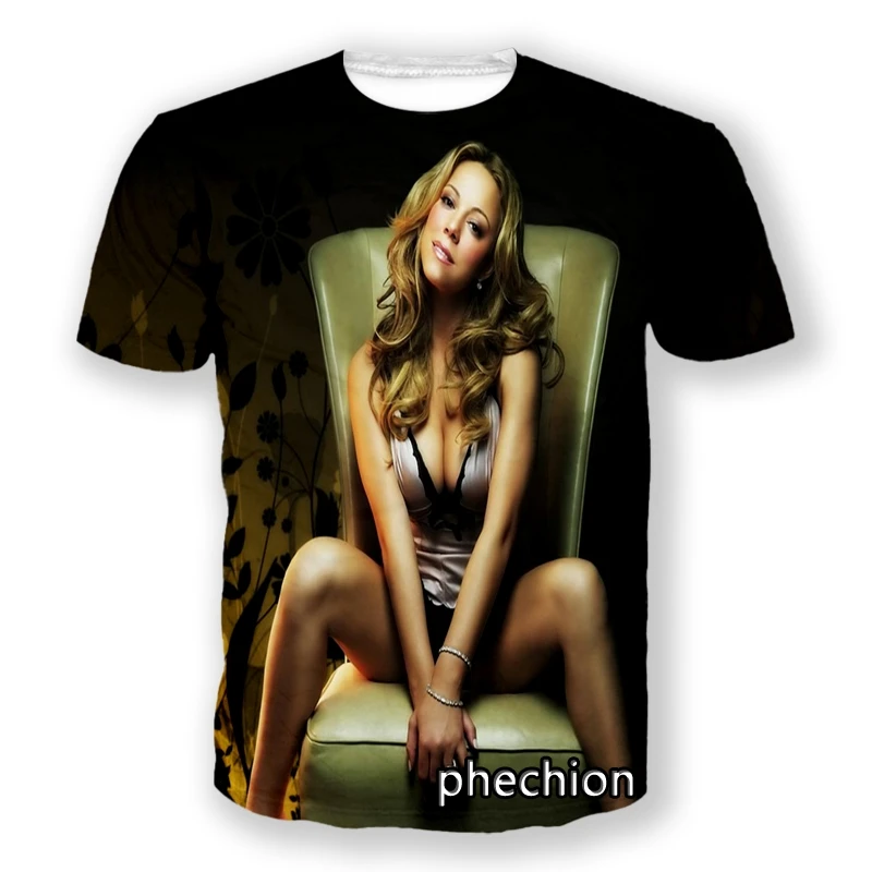 

Phechion Новая мода для мужчин/женщин Mariah Carey 3D печать короткий рукав Повседневная футболка спортивные хип-хоп летние топы L130