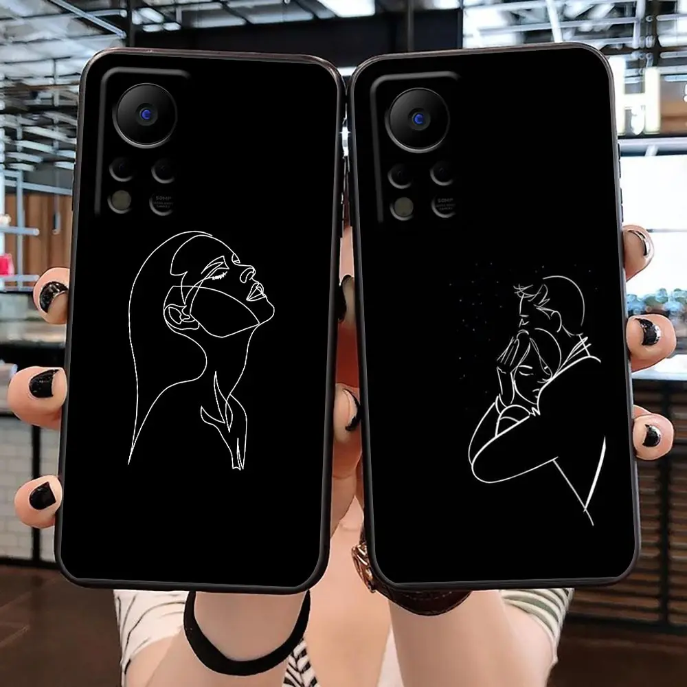 

Case For Infinix TECNO SPARK 7 6 Air Go 5 Pro HOT 20 20I 20S 5G 12 11S 10I 10S 8 9 Play Case Capa Funda Para Line Art Sketch