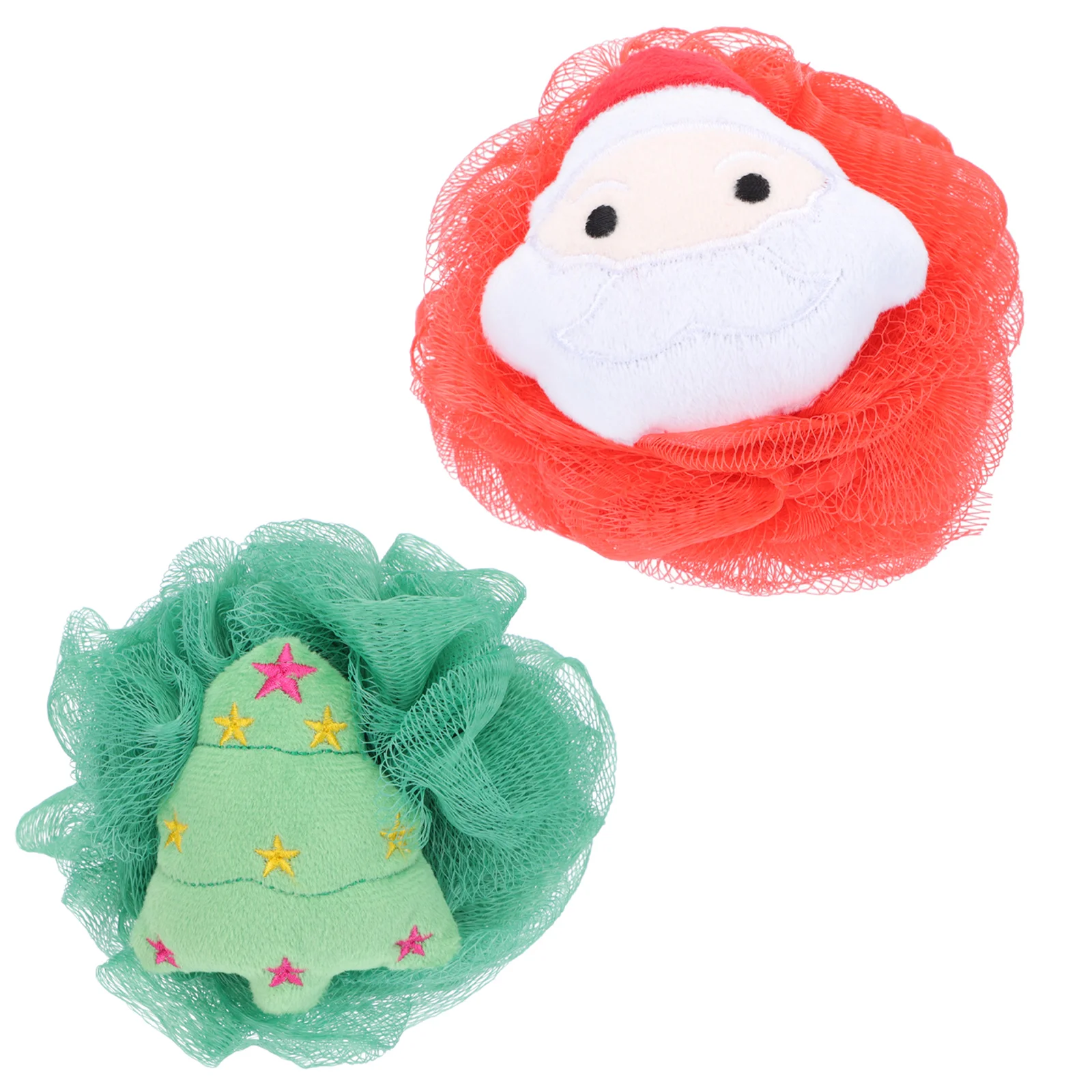 

Shower Bath Sponge Exfoliating Mesh Pouf Loofah Body Scrubber Loofahs Puff Sponges Cartoon Christmas Brush Loufa Exfoliator Wash