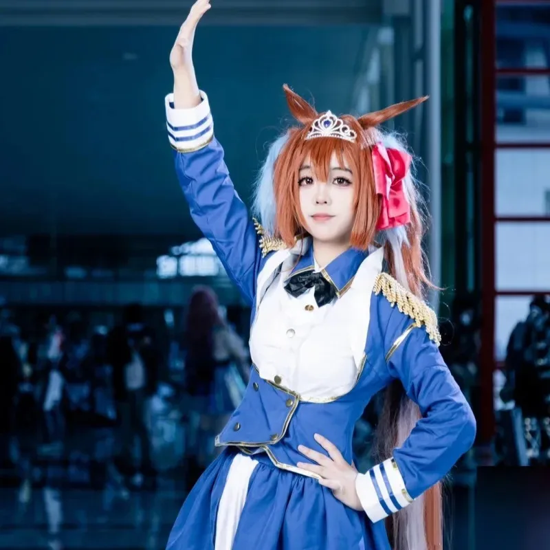 Фото Аниме игра Uma Musume: Pretty Derby Daiwa Scarlet Косплей Костюм Парик Боевая форма Юбка Женщина X;2, F; 5.N №3