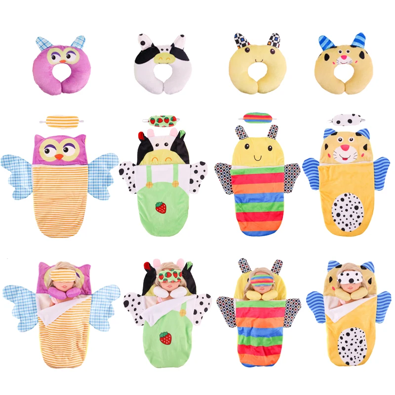 

14,5 ''American Wellie Wishers кукольная одежда и аксессуары включают спальный мешок, подушку и маску в подарок