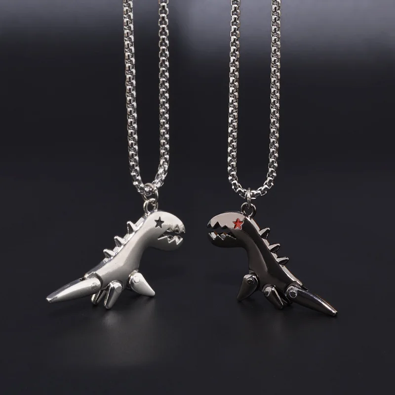 

Retro Simple Dinosaur Pendant Cute Hip Hop Bungee Cool Necklace for men and women Couples Accessories goth Jewelry Holiday Gifts