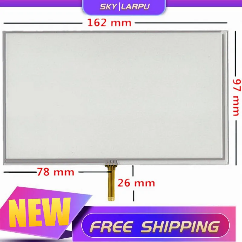 

New 7''Inch TouchScreen For 162mm*97mm 4 Wires Resistance Handwritten Touch Panel Screen Digitizer Glass Free Shipping
