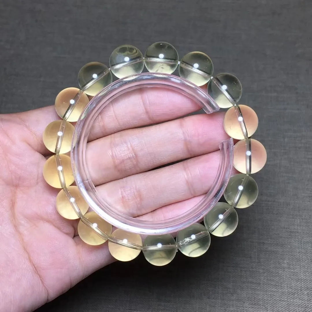 

Браслет из натурального желтого цитрина с кристаллами, 12 мм