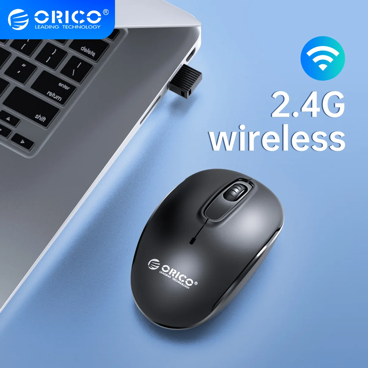 

ORICO 2.4GHz Wireless Mouse With USB Receiver Slim Silent Mice Backlit Ergonomic Mouse For Computer Desktop Laptop PC