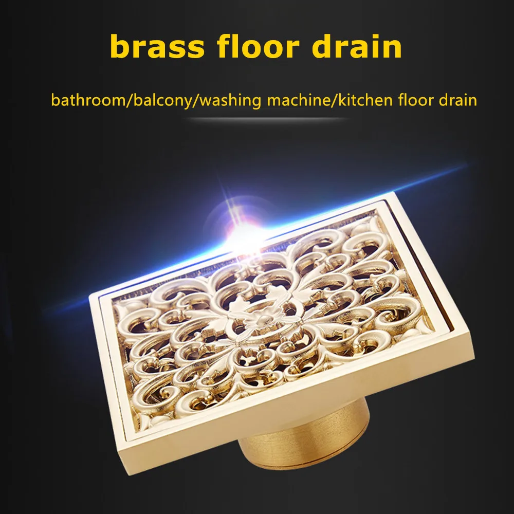 

1pc Brass Floor Drain Kitchen Sink Filter Bathroom Deodorant Sewer Anti-blocking Drainer Kitchen Bathroom Accessories Euro Style