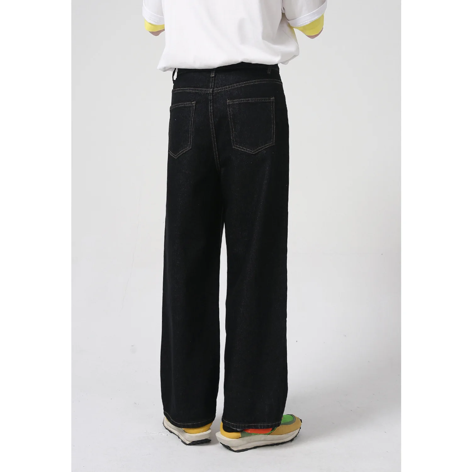 Four Seasons Trousers Korean Version Straight Cut Hole Design Sense Ins Jeans Men's Popular Streetwear Ins Hot Sale Men Clothing