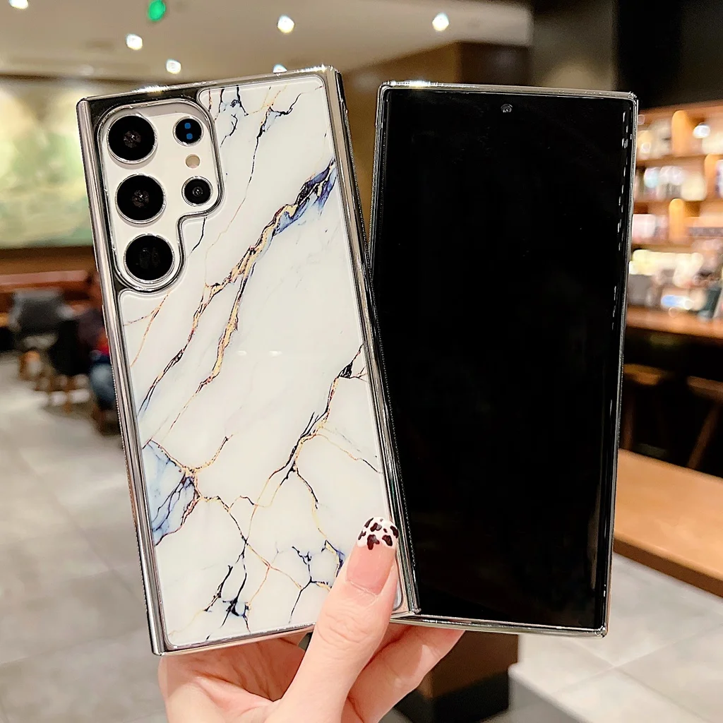 

Marble Plating case for Samsung Galaxy A14 A54 A13 A24 A34 A53 Phone Cover