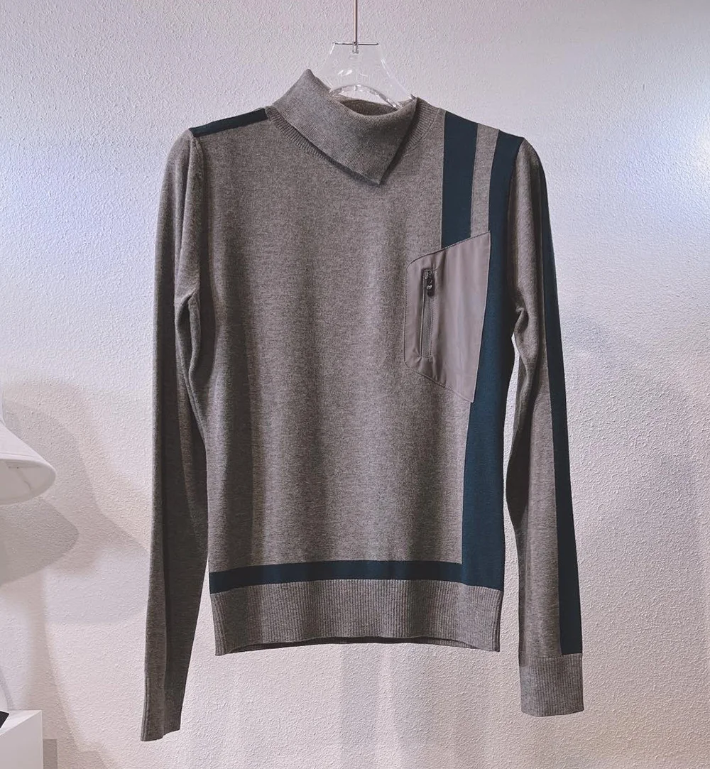 

【Clearance Sale】Women's Golf Knitted Long Sleeved Shirt Pocket design Fall Winter High Neck Sweater 【Only 4 left】