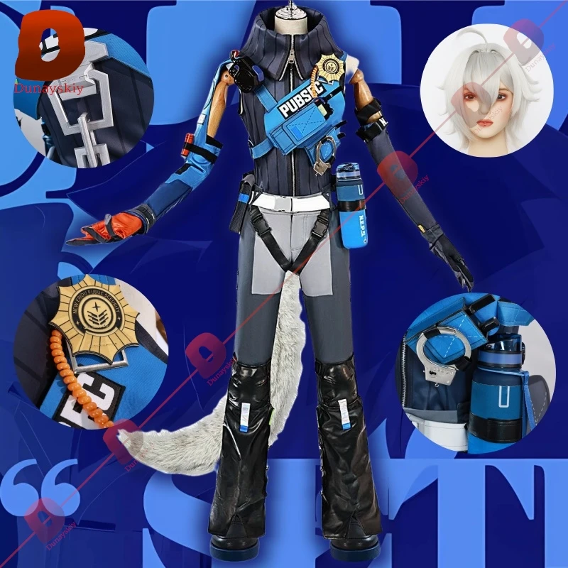 Game Zenless Zone Zero Seth Lowell Cosplay Costume Criminal Investigation Team Combat Uniform Wig Shoes Man Carnival Party Suit