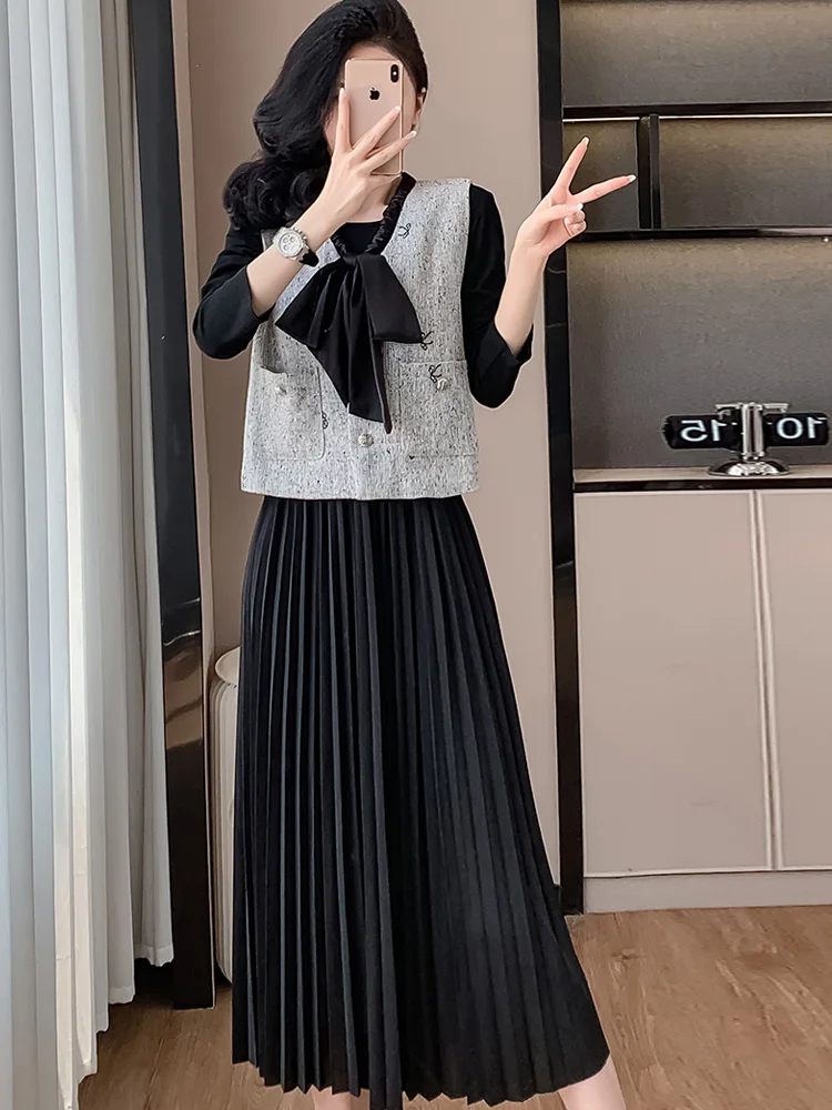 2024 ранняя осень новый изящный жилет элегантный комплект светской одежды во