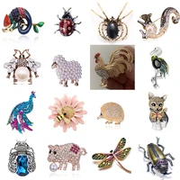fashion personality classic beetle insect animal brooch drip oil rhinestone alloy accessories men and women