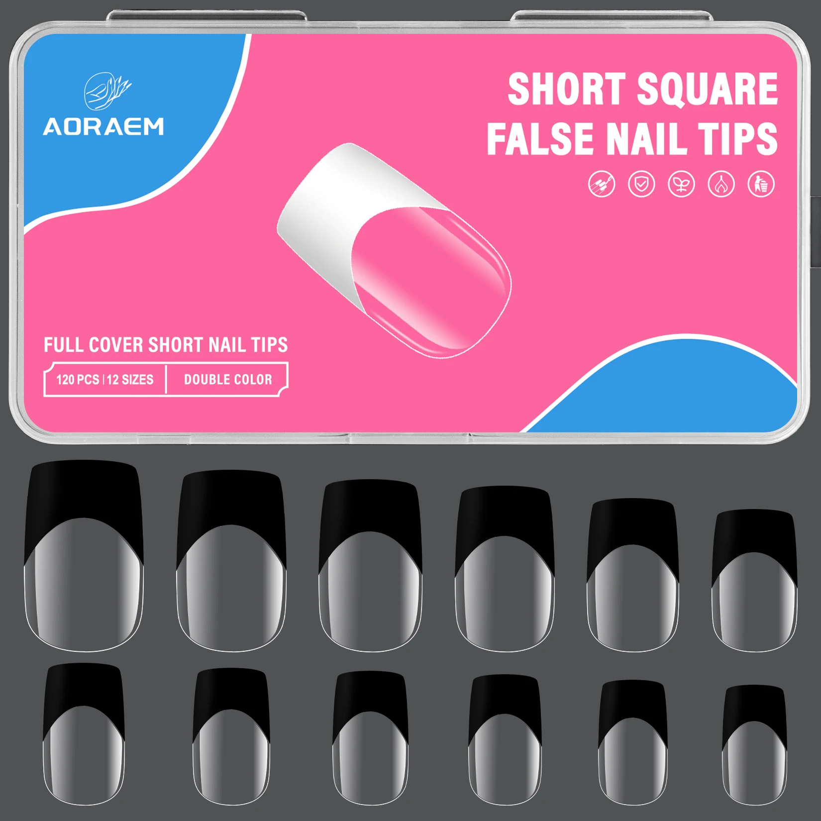 

Короткие накладные ногти с накладными миндалеми, накладные ногти для французского маникюра, полное покрытие, белый прозрачный накладной акриловый искусственный маникюр, наращивание ногтей