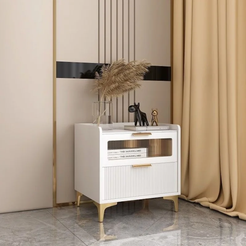 

Luxury Storage White Nightstand Drawers Kids Girl Low Modern Bedside Table Small Bedroom Cofee Armarios De Dormitorio Furniture