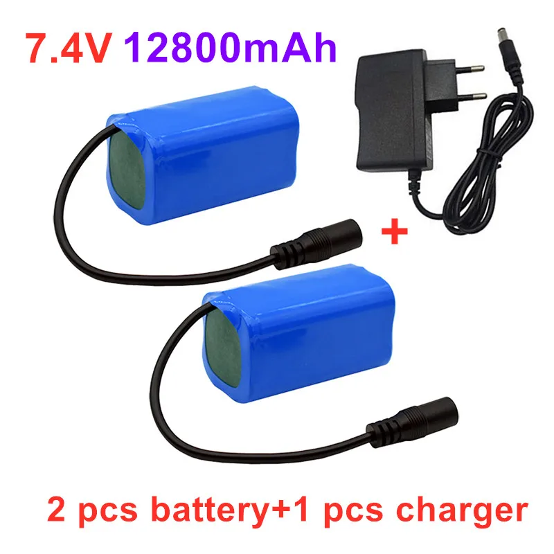 

Suitable for upgrading t188 2011-5 t888 v007 h18 c18 remote control bait boat accessories 18650 7.4V 12.8Ah battery with charger