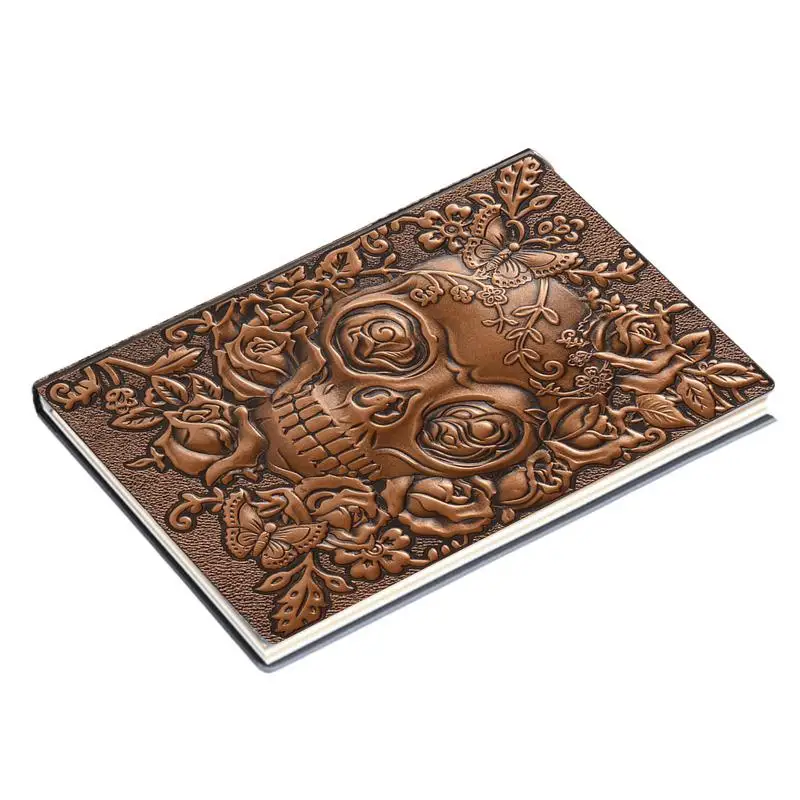 

Рельефный кожаный журнал, 3D рельефный винтажный кожаный журнал, античный ручной работы, скетчбук в твердой обложке A5, личный журнал для рисо...