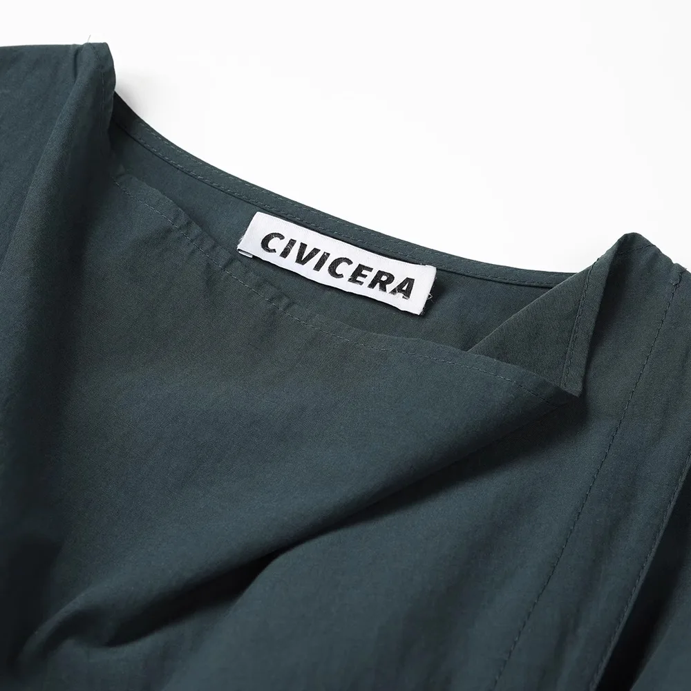 Женская рубашка с длинным рукавом Civicera Повседневная Свободная асимметричным