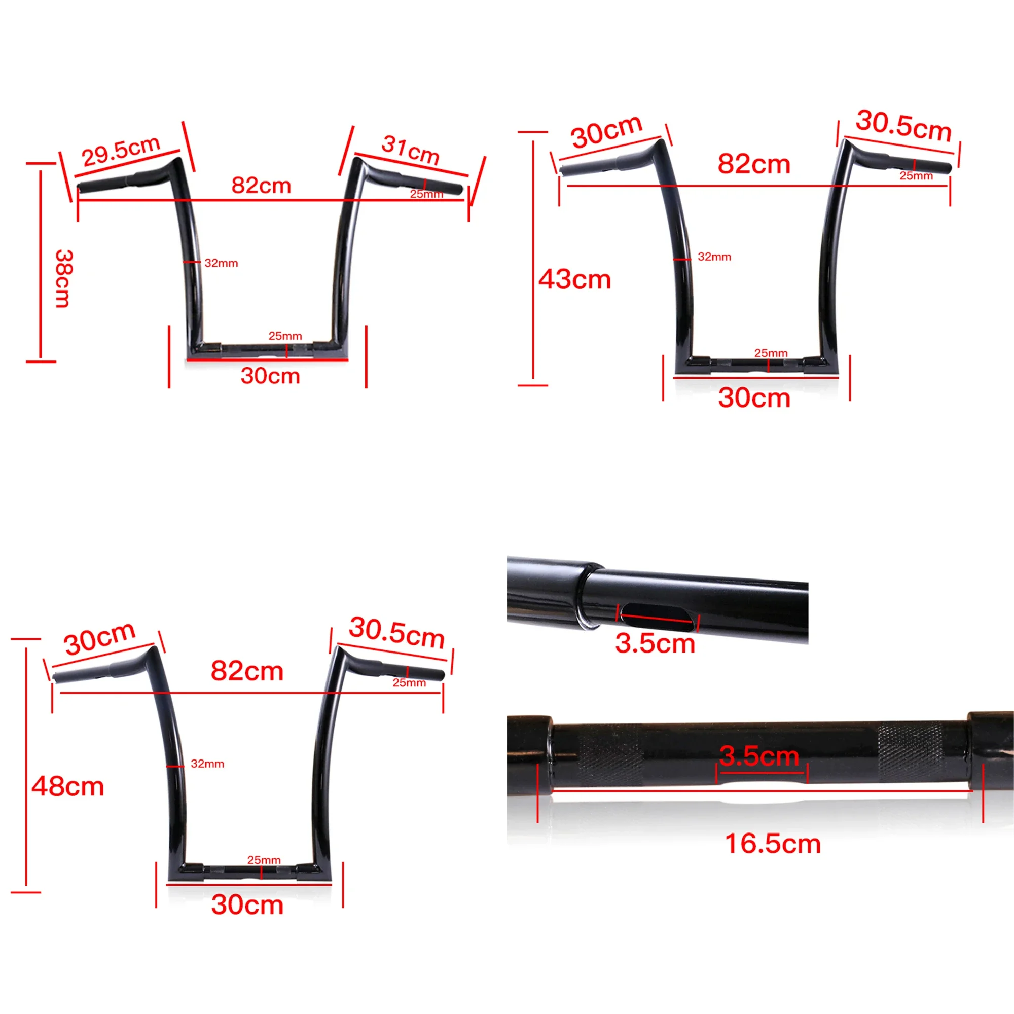 Винтажный мотоциклетный руль 14 дюймов 16 18 с зажимом 25 мм для Harley Chopper Cruiser Bobber Sportster