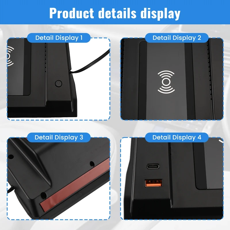 Автомобильное беспроводное зарядное устройство для Mitsubishi Pajero Sport 2021-2023 адаптер