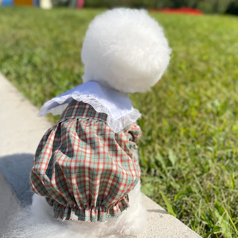 Новинка одежда для собак Ins кружевная рабочая мишка тедди корги маленькая собака