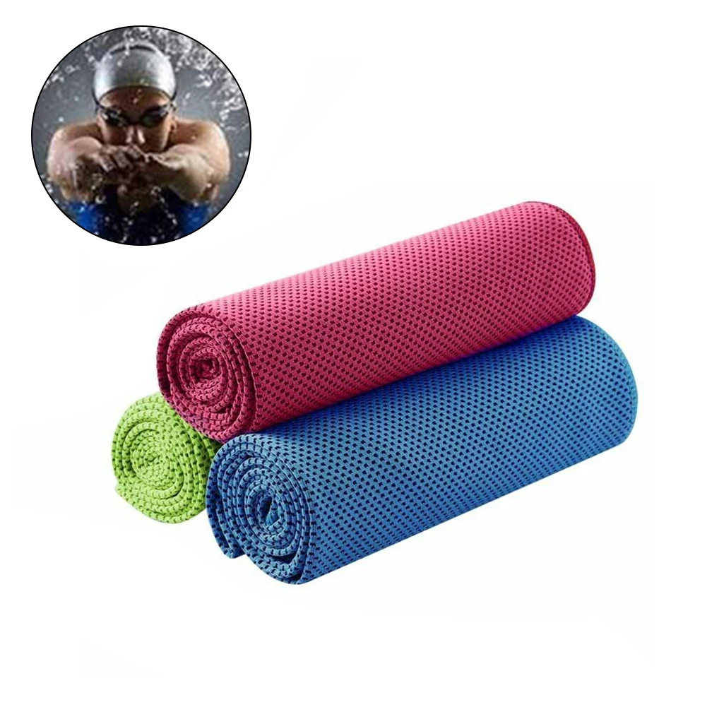 

Ice Towel Cooling Towel Cold Towel Polyester Quick Dry Rose Red+Green+Blue Two-color Double Layer 100% Brand New