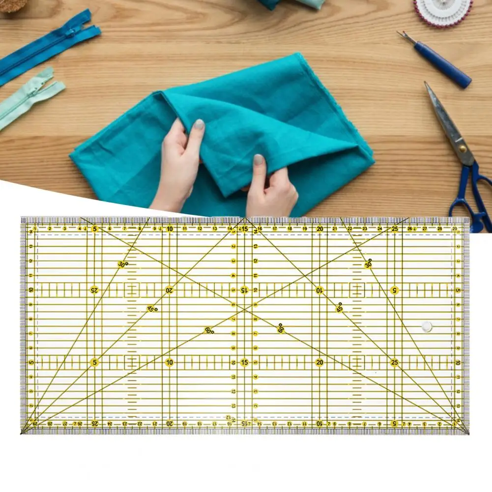 

Patchwork Ruler Useful Transparent Not Easy to Break Sewing Template Quilting Tool for Household Cutting Ruler Cutting Ruler