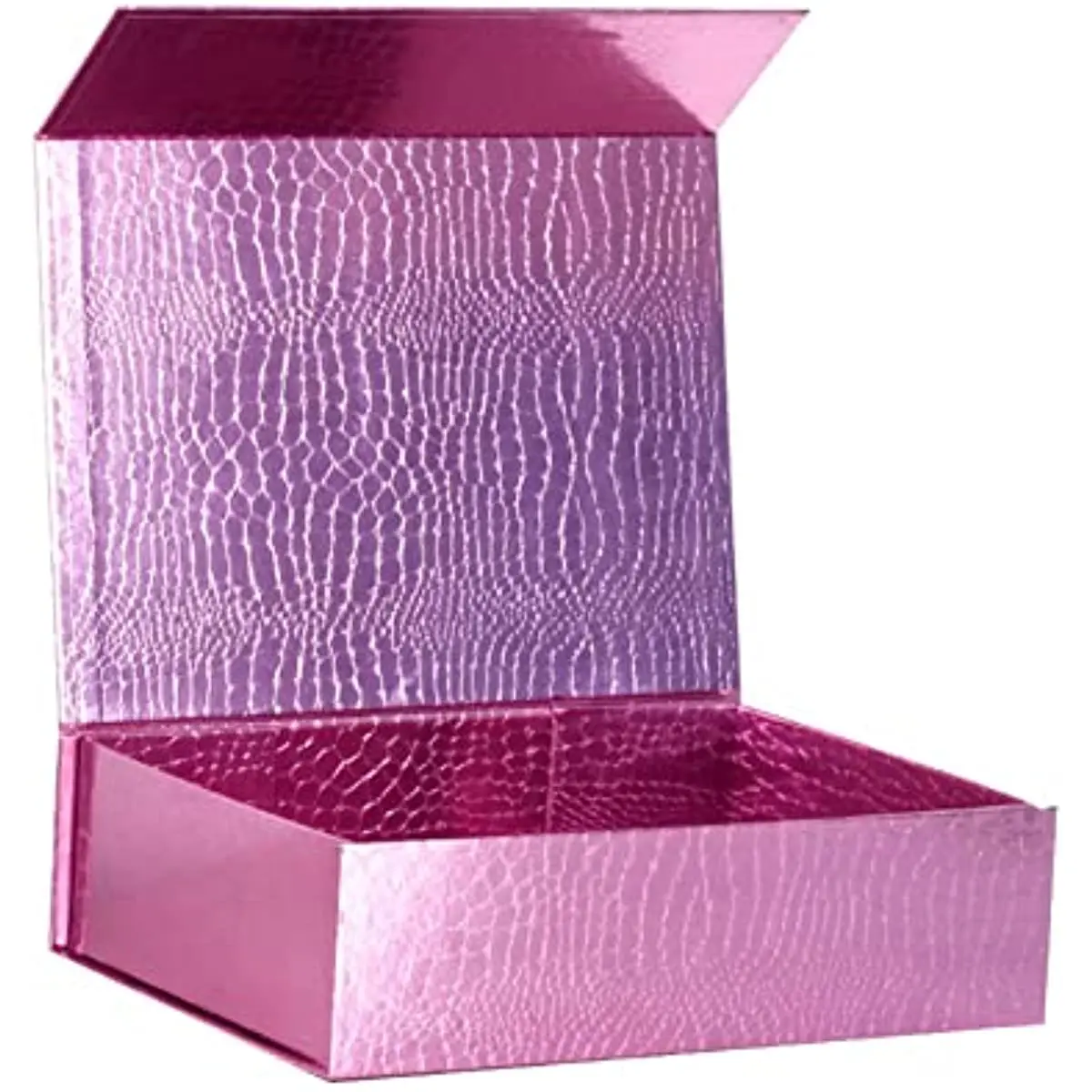 

Роскошная прочная складная картонная коробка с фиолетовой крокодиловой текстурой, с магнитной застежкой, большие подарочные коробки для свадьбы, годовщины