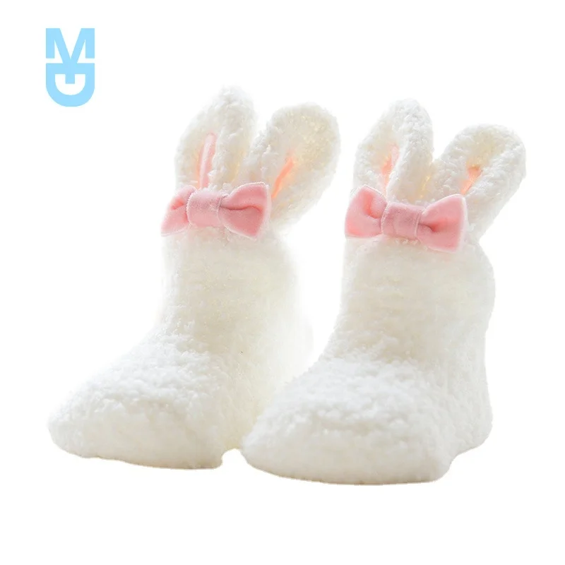 

New Winter Coral Fleece Baby Girls Socks born Soft Cute Rabbit Baby Toddler Infant Born Socks S(0-11M)andM(12-24M) Shoes