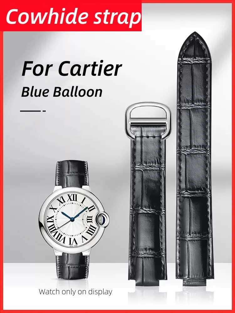

Cow Leather Watchband for Cartier Tank Solo Blue Balloon Cowhide Black Brown Red Strap Men Women 14 16mm 18 20mm 22mm Bracelet