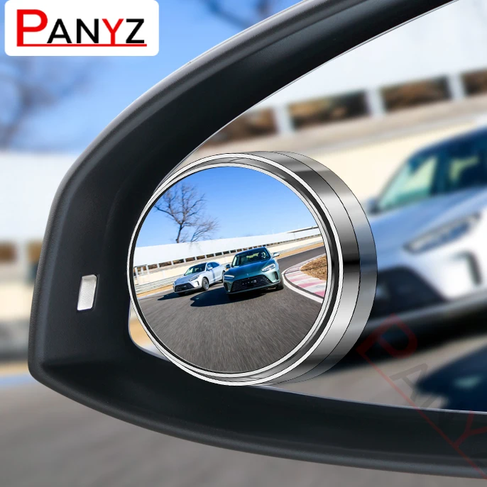 Derajat Sudut Lebar Dapat Disesuaikan Kaca Spion Mobil Fiskil Bulat Cermin Besar Visi Mundur Membantu Buta Titik
