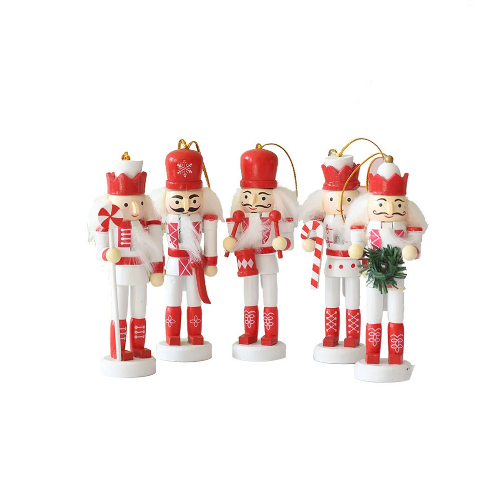 

10PCS de adornos de cascanueces de Navidad de madera para colgar, figuras de cascanueces dede alto, decoraciones de Navidad