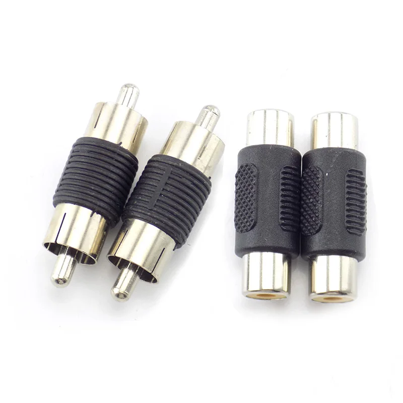 

2pcs Dual RCA Male to male female to female Audio Connector Adapter Plug video Coupler AV cable for CCTV camera