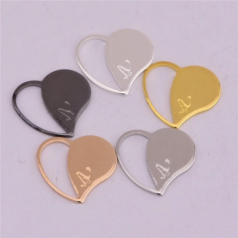 

Fashion 14 * 13mm Semi-Hollow Necklace Earrings Pendant Jewellery Accessories Pure Copper Love-Shaped DIY Handmade Materials