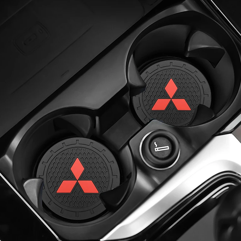 

1/2pcs Thick Car Cup Holder Anti-slip Mat Car Coasters Auto accessories For Mitsubishi ASX Lancer Pajero Outlander L200 EVO EX