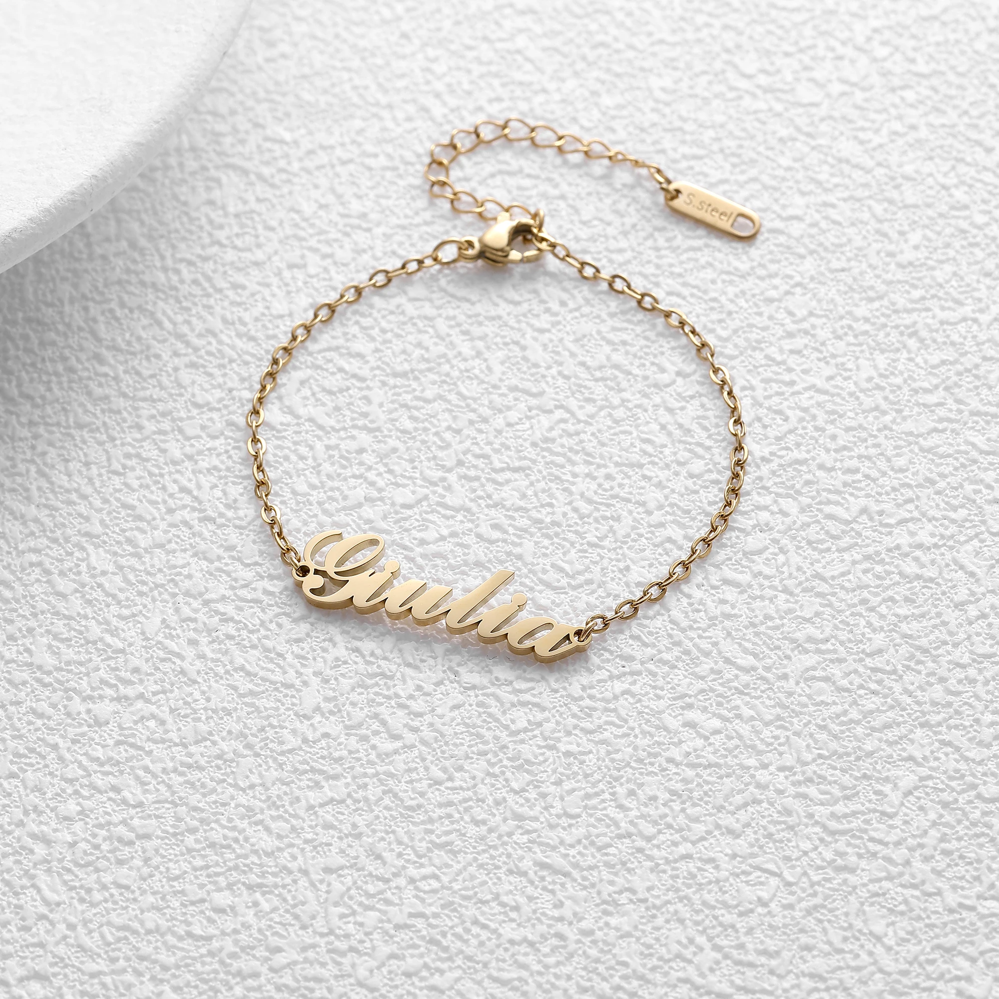 Модный браслет с именем шрифта на заказ персонализированные именные ювелирные
