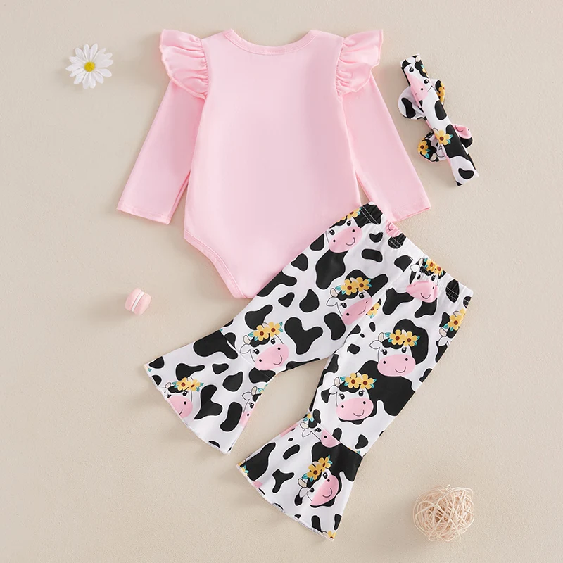 Осенний наряд для маленьких девочек комбинезон с длинным рукавом и буквенным