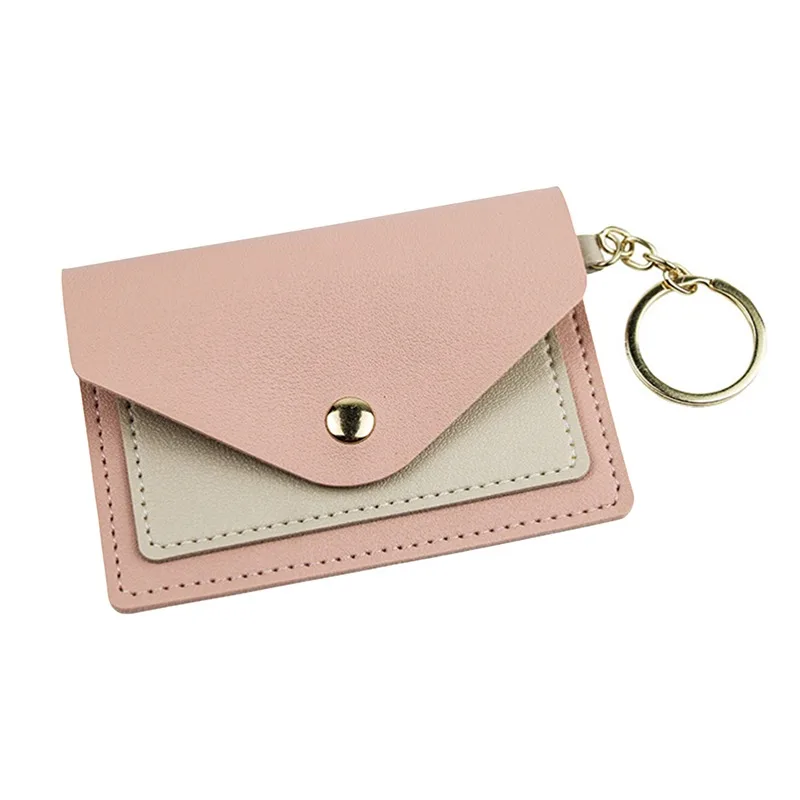 

2022 Women Small Wallet Cute Patchwork Short Wallet PU Leather Small Coin Purse Girls Slim Money Bag Female Hasp Card Holder