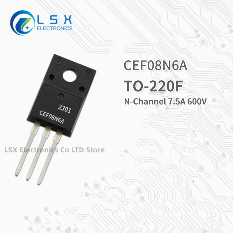 

10PCS NEW Original Factory Direct Sales CEF08N6A TO-220F Encapsulation N Channel MOS Field effect transistor 7.5A 600V