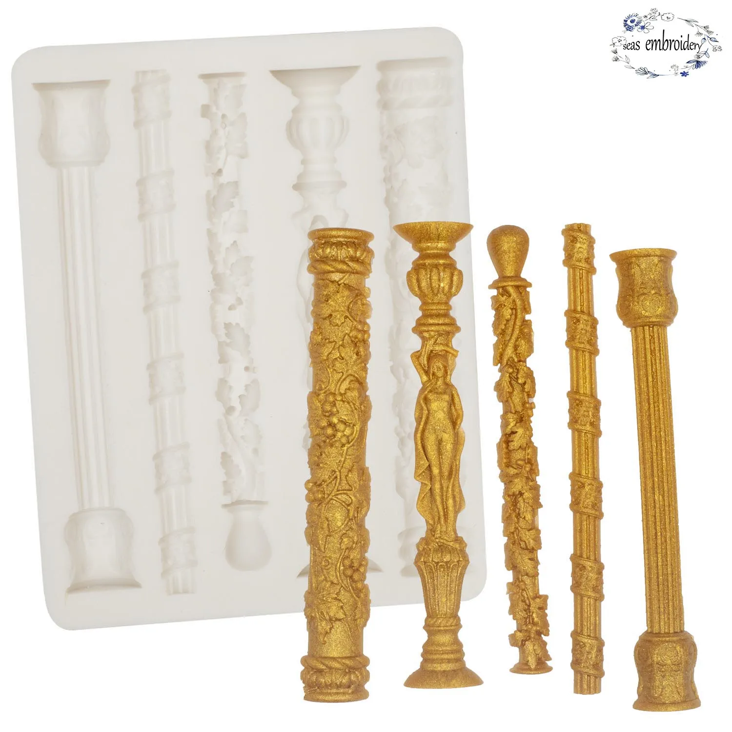 

Retro Architecture Lace Resin Silicone Mold Kitchen Baking Decoration Tools Chocolate Cake Mousse Bread Dessert Fondant Mold