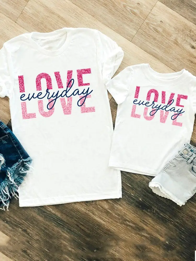 

Letter Love Sweet New Women Girls Boys Family Matching Outfits Kid Child Summer Mom Mama Tshirt Tee T-shirt Clothes Clothing