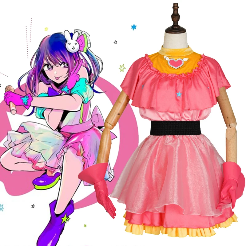 

Косплей Костюм Ai Hoshino Oshi No Ko Kawaii Женское Платье Аниме Hoshino искусственный костюм для вечерние одежда в стиле "Лолита"