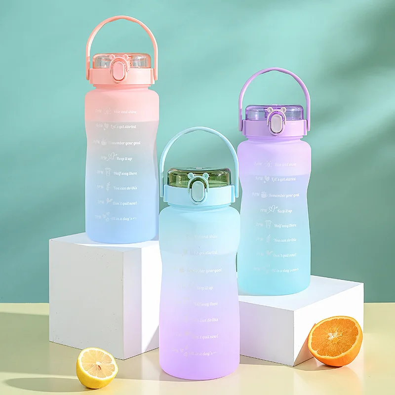 

1.5L Time Scale Water Bottle For Girl Portable Travel Drinking Mug Sports Gym Tumbler Cute Fitness Jugs Large Capacity Straw Cup